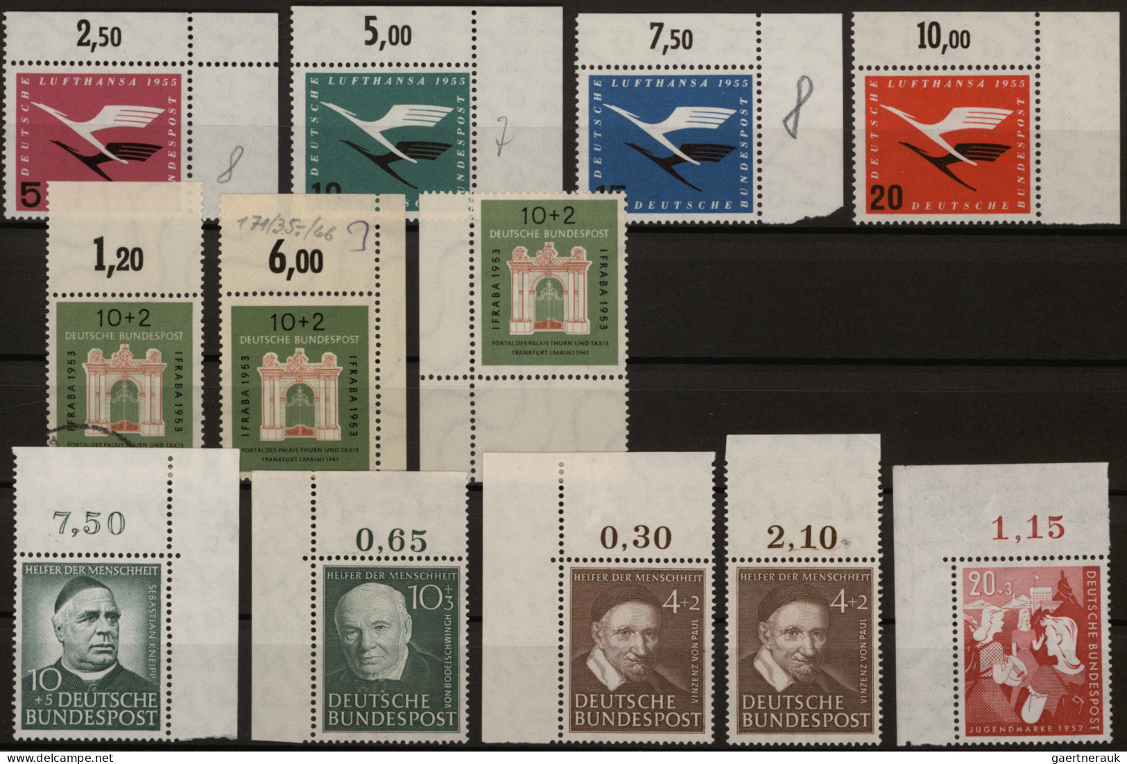 Bundesrepublik Deutschland: 1949/1959, Reichhaltige Postfrische Und Gestempelte - Collections