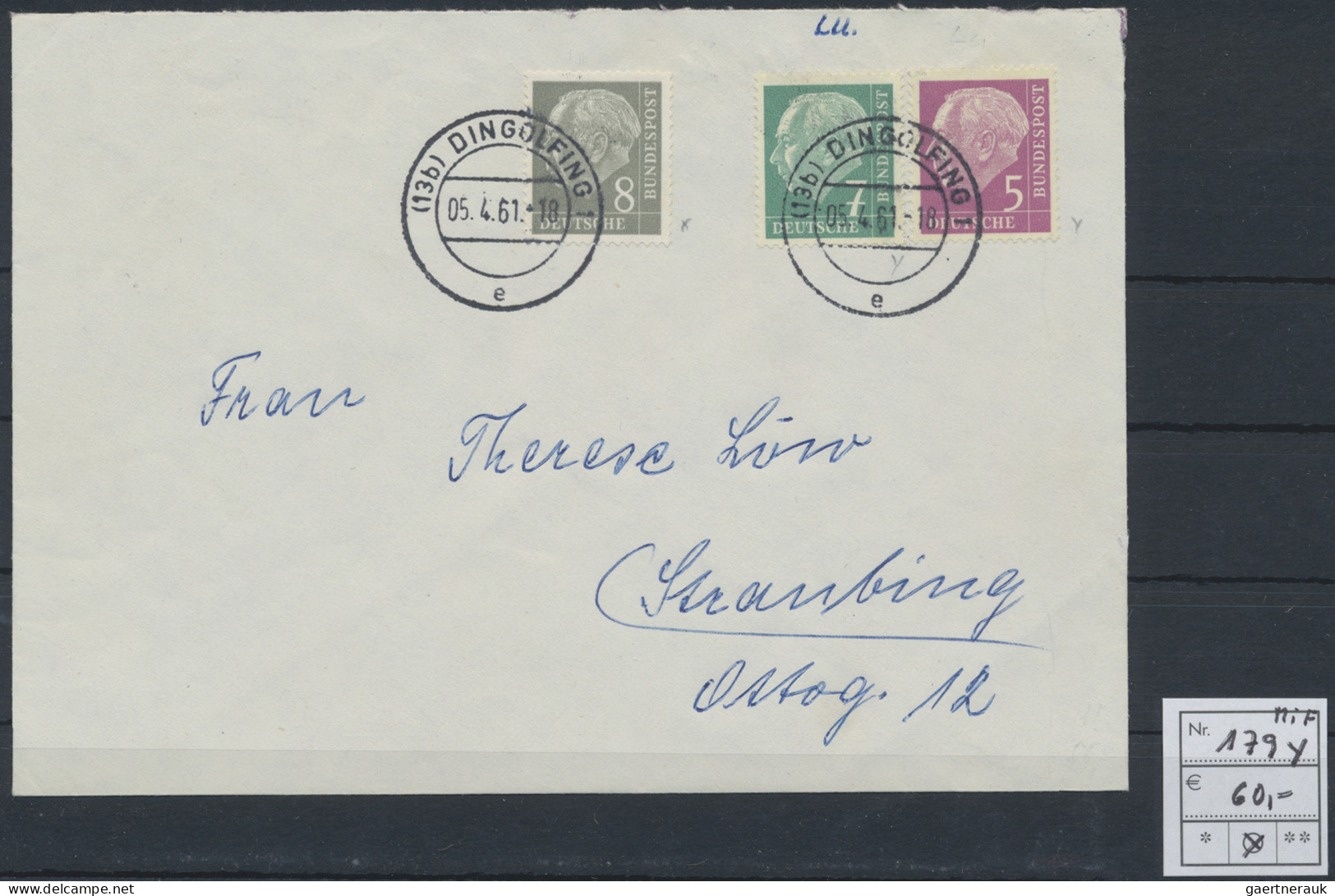 Bundesrepublik Deutschland: 1949/1961, Konvolut Auf Steckkarten Mit U.a. Posthor - Verzamelingen