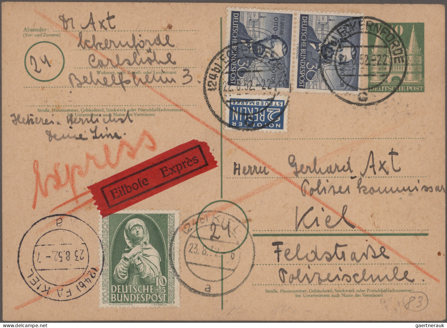 Bundesrepublik Deutschland: 1949/1961, Partie Von Ca. 200 Briefen Und Karten, Da - Verzamelingen