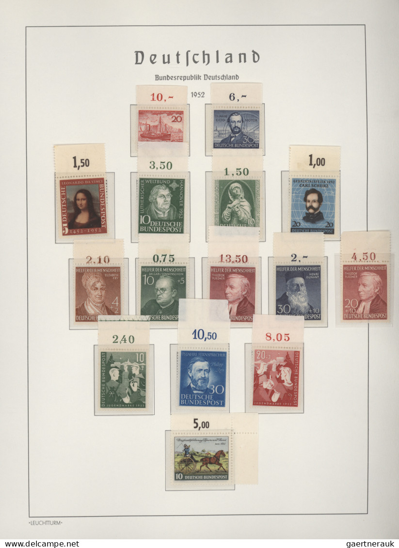 Bundesrepublik Deutschland: 1949/1990, Schöne Postfrische Sammlung In Zwei Leuch - Colecciones