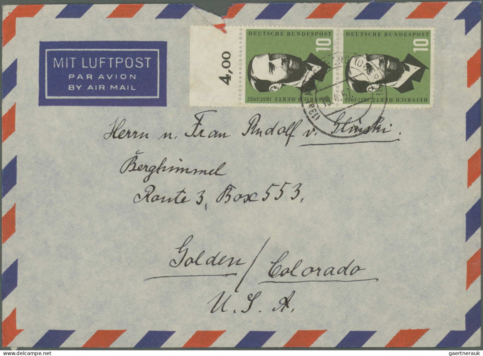Bundesrepublik Deutschland: 1952/1961, Partie von 61 Briefen/Karten mit Sonderma