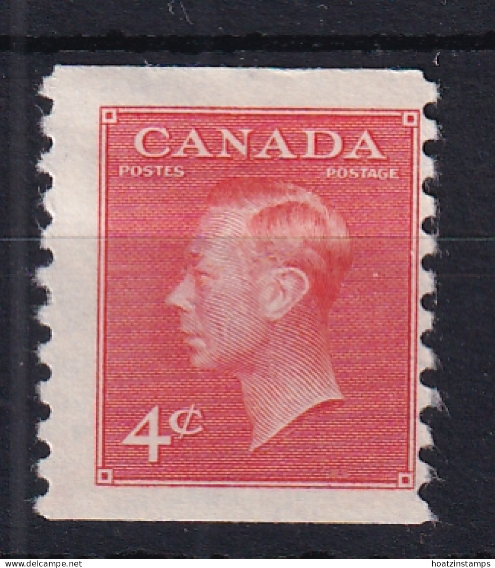 Canada: 1949/51   KGVI (inscr. 'Postes  Postage')    SG422a     4c   Vermilion   [Perf: Imperf X 9½]     MH  - Unused Stamps
