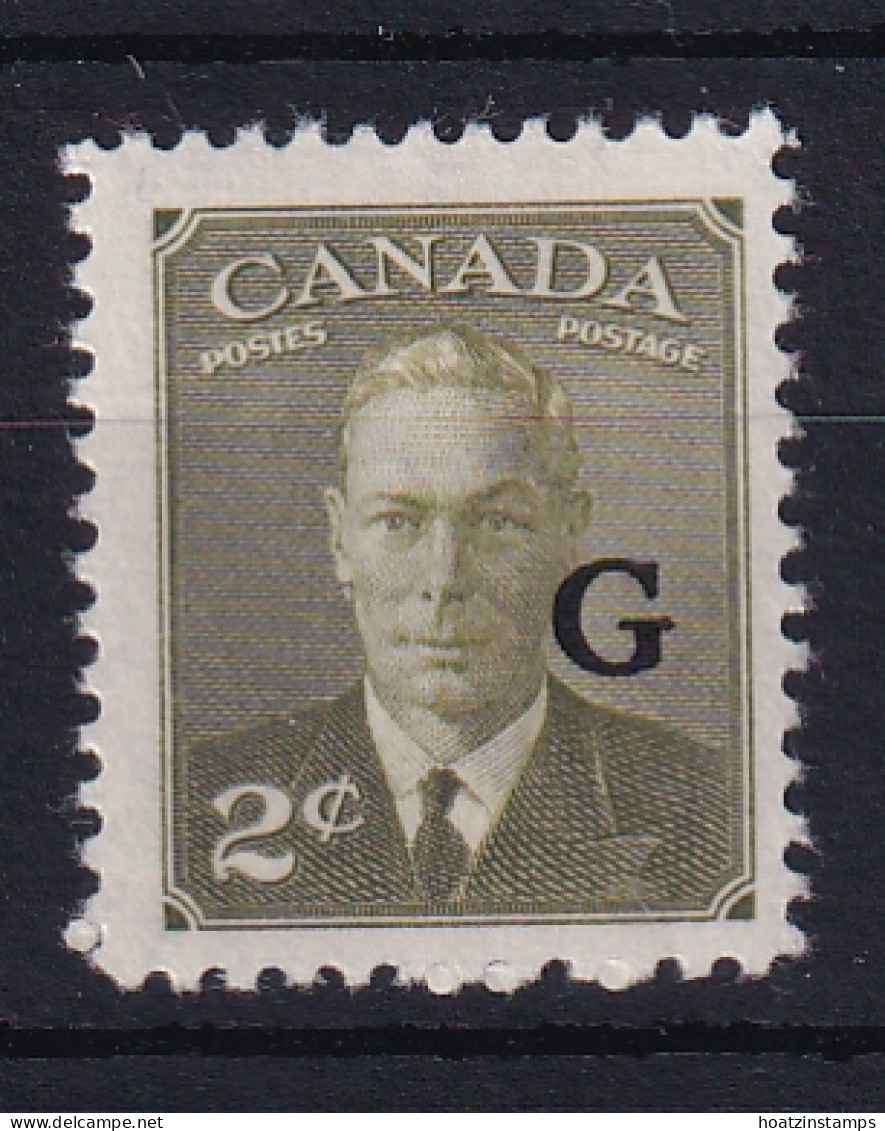 Canada: 1950/52   Official - KGVI 'G' OVPT   SG O180    2c   Olive-green  MH - Sovraccarichi