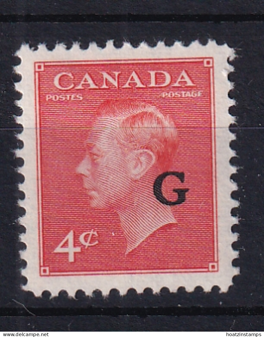 Canada: 1950/52   Official - KGVI 'G' OVPT   SG O183    4c   Vermilion  MH - Sobrecargados