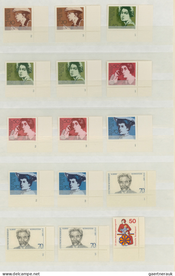 Bundesrepublik Deutschland: 1965/1994, BOGENECKE RECHTS UNTEN, Postfrische Samml - Collections