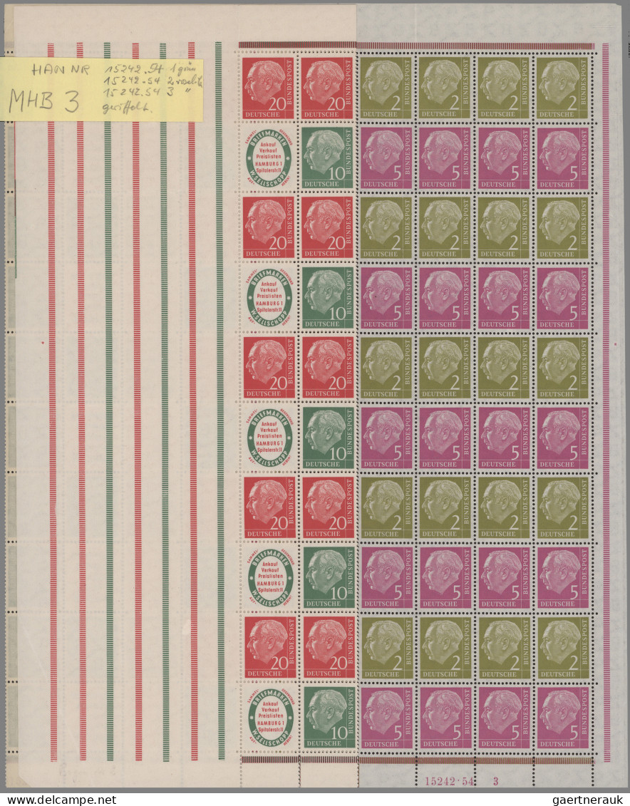 Bundesrepublik - Markenheftchenbogen: 1955/1961, Partie Mit 5 Markenheftchenboge - Otros & Sin Clasificación