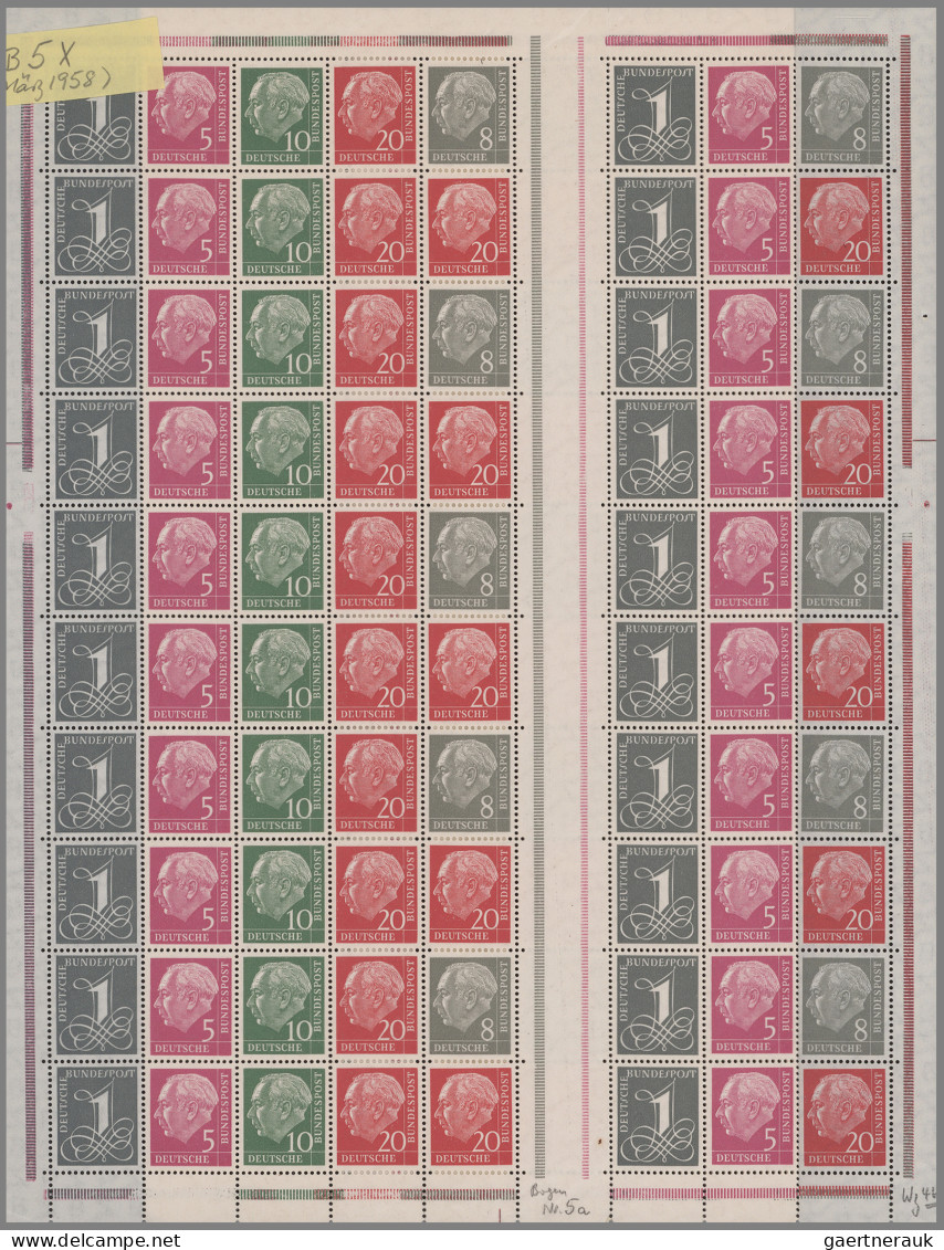 Bundesrepublik - Markenheftchenbogen: 1955/1961, Partie Mit 5 Markenheftchenboge - Otros & Sin Clasificación