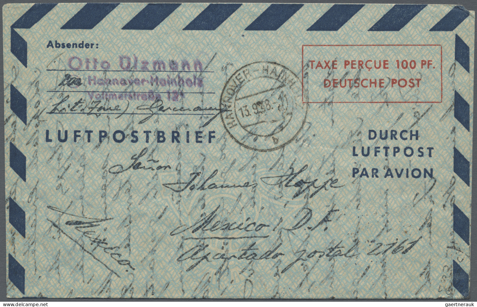 Bundesrepublik - Ganzsachen: 1948/1951 Lot Von 15 Aerogrammen, Dabei 11 Von Der - Other & Unclassified