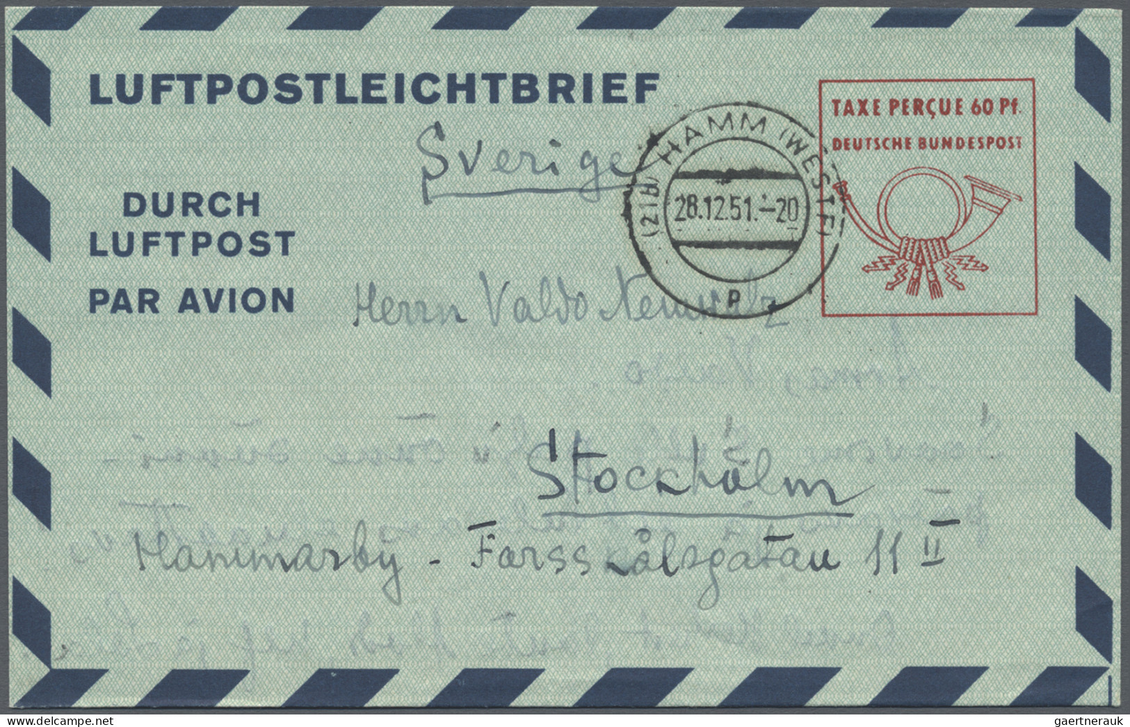 Bundesrepublik - Ganzsachen: 1948/1951 Lot Von 15 Aerogrammen, Dabei 11 Von Der - Other & Unclassified