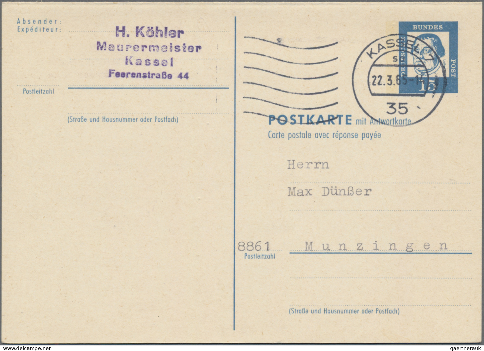 Bundesrepublik - Ganzsachen: 1949/1981, Umfangreiche Sammlung Von Ca. 236 Gebrau - Otros & Sin Clasificación