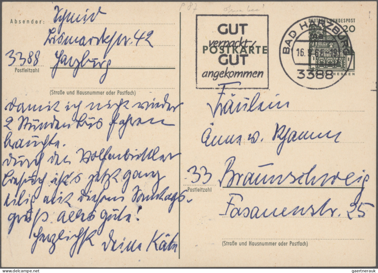 Bundesrepublik - Ganzsachen: 1958/1990, Spezial-Partie "Abarten Und Besonderheit - Autres & Non Classés