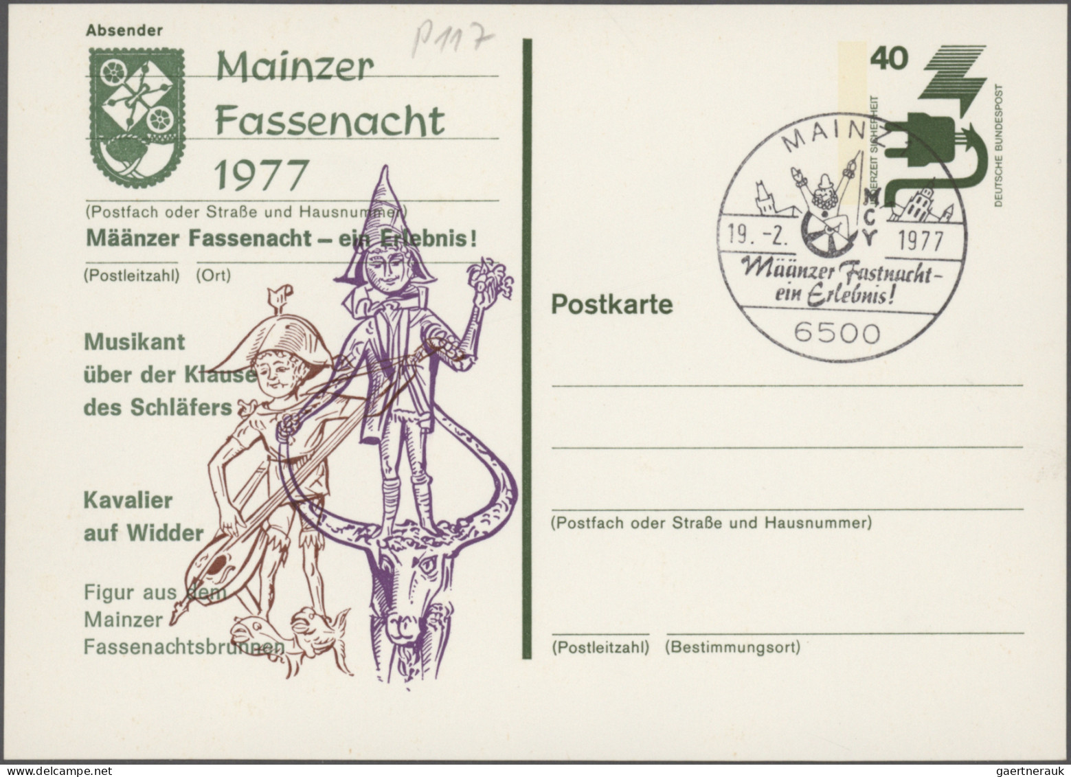 Bundesrepublik - Ganzsachen: 1958/1990, Spezial-Partie "Abarten Und Besonderheit - Other & Unclassified