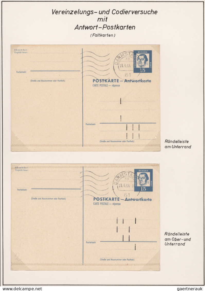 Bundesrepublik - Ganzsachen: 1961, Versuchsmuster Für Probeläufe Der Stempelauto - Other & Unclassified