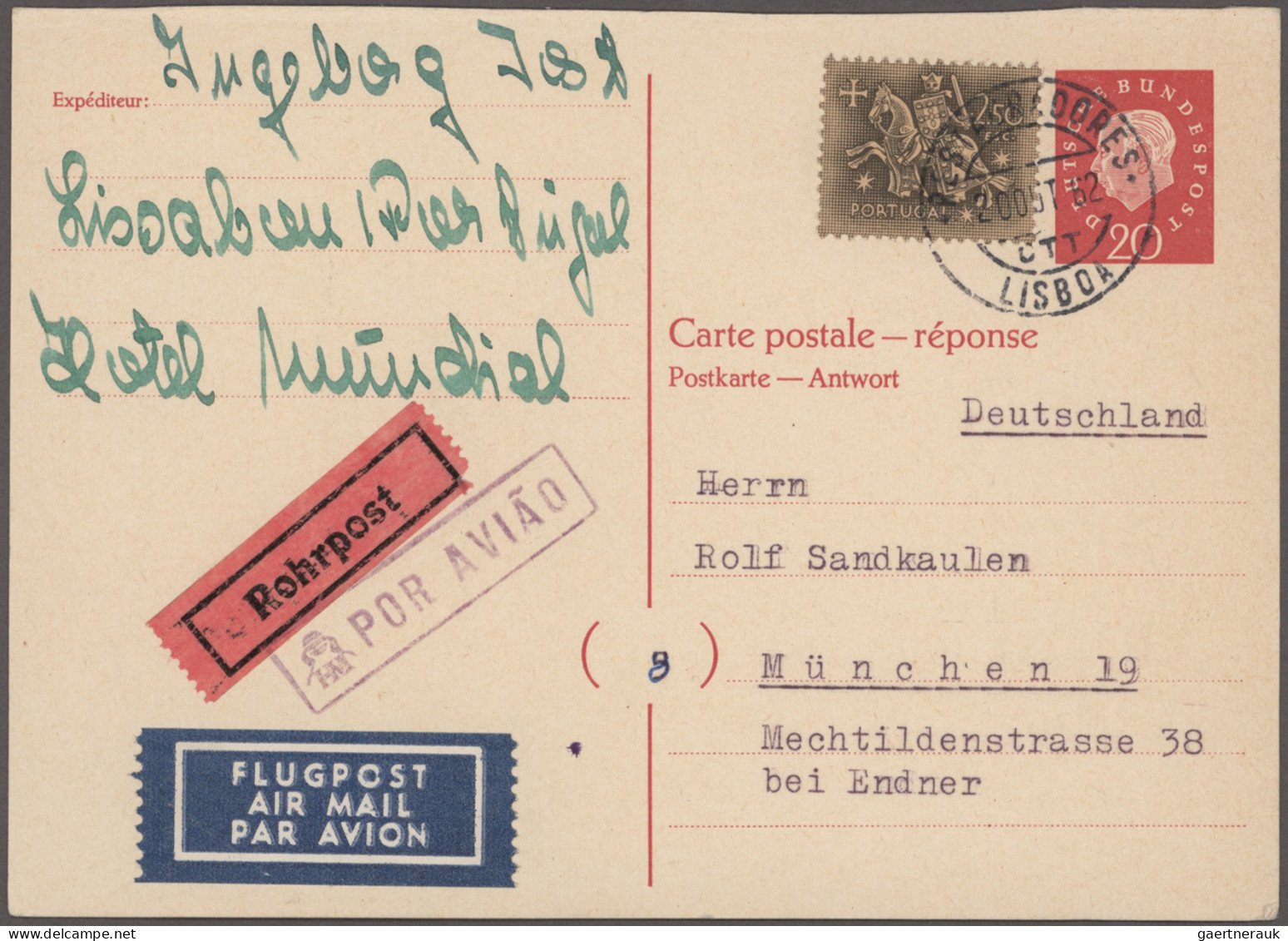 Bundesrepublik - Ganzsachen: 1962/1963, Frage-/Antwortteile Der Doppelkarte 20 P - Autres & Non Classés