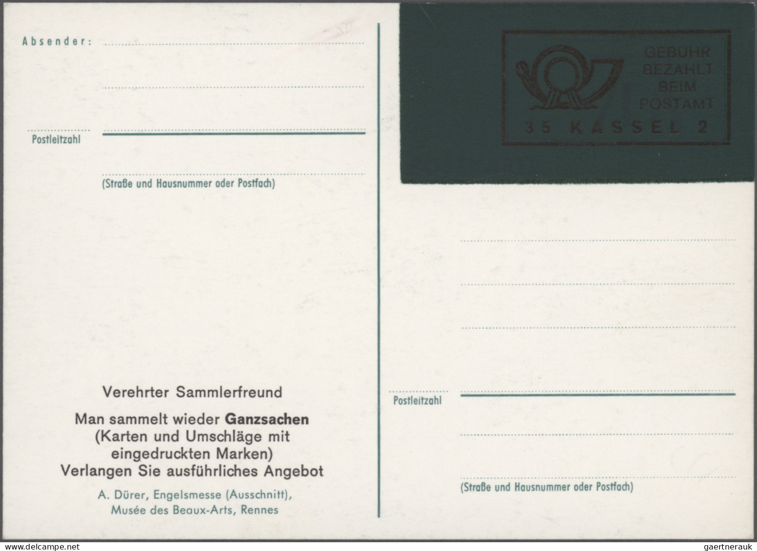 Bundesrepublik - Ganzsachen: 1971/1990, Spezial-Sammlungspartie von 19 Provisori