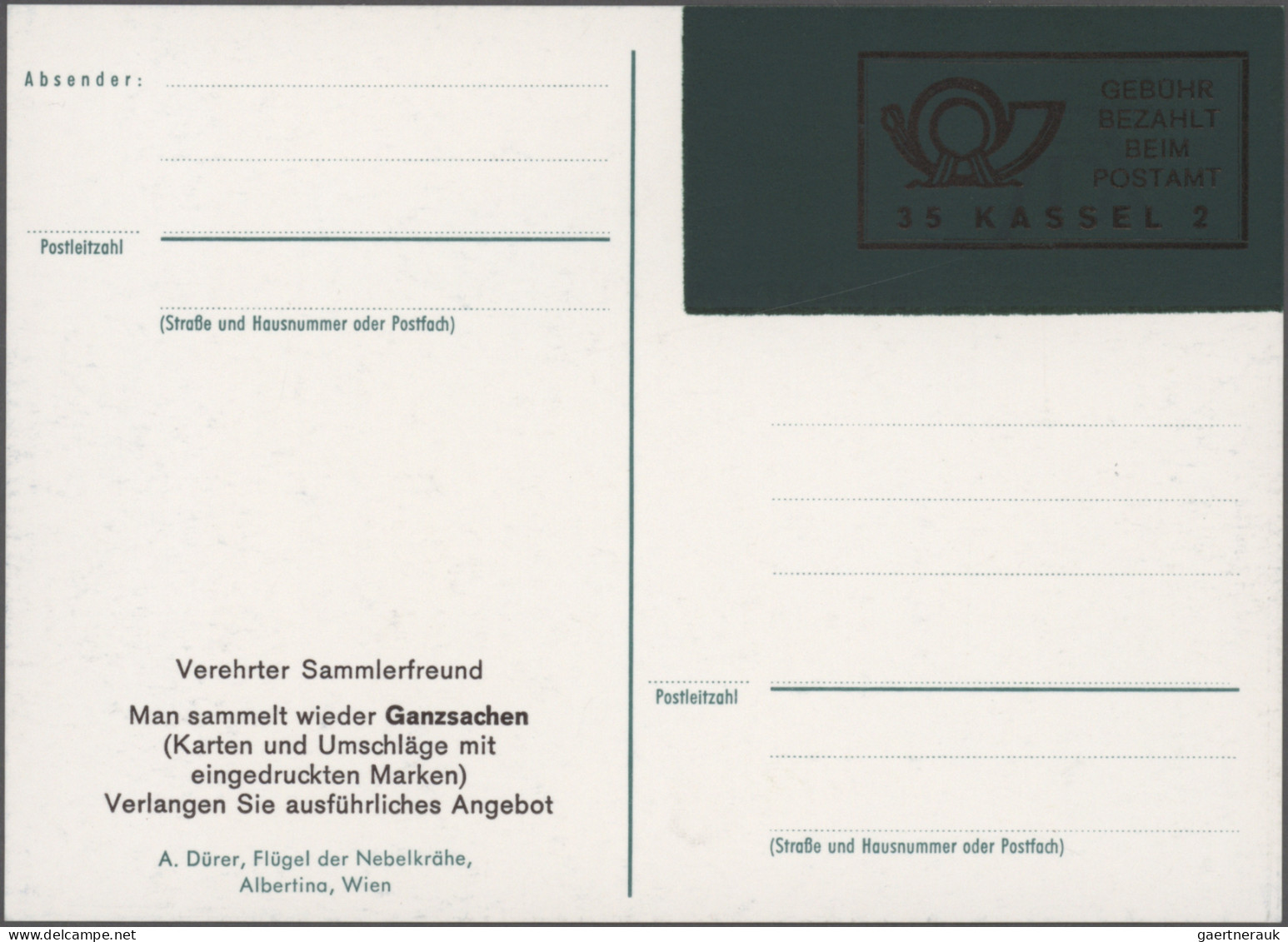 Bundesrepublik - Ganzsachen: 1971/1990, Spezial-Sammlungspartie von 19 Provisori