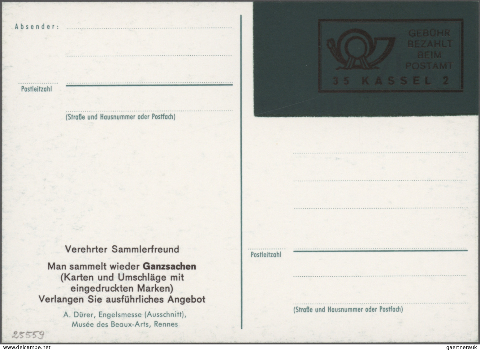 Bundesrepublik - Ganzsachen: 1971/1990, Spezial-Sammlungspartie von 19 Provisori