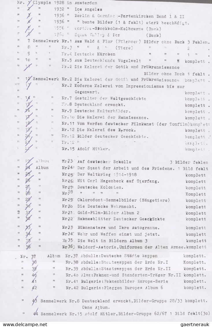 Reklame- Und Sammelbilder: Bestand Mit Ca. 35 Sammelbilderalben, Plus Lose Bilde - Autres & Non Classés