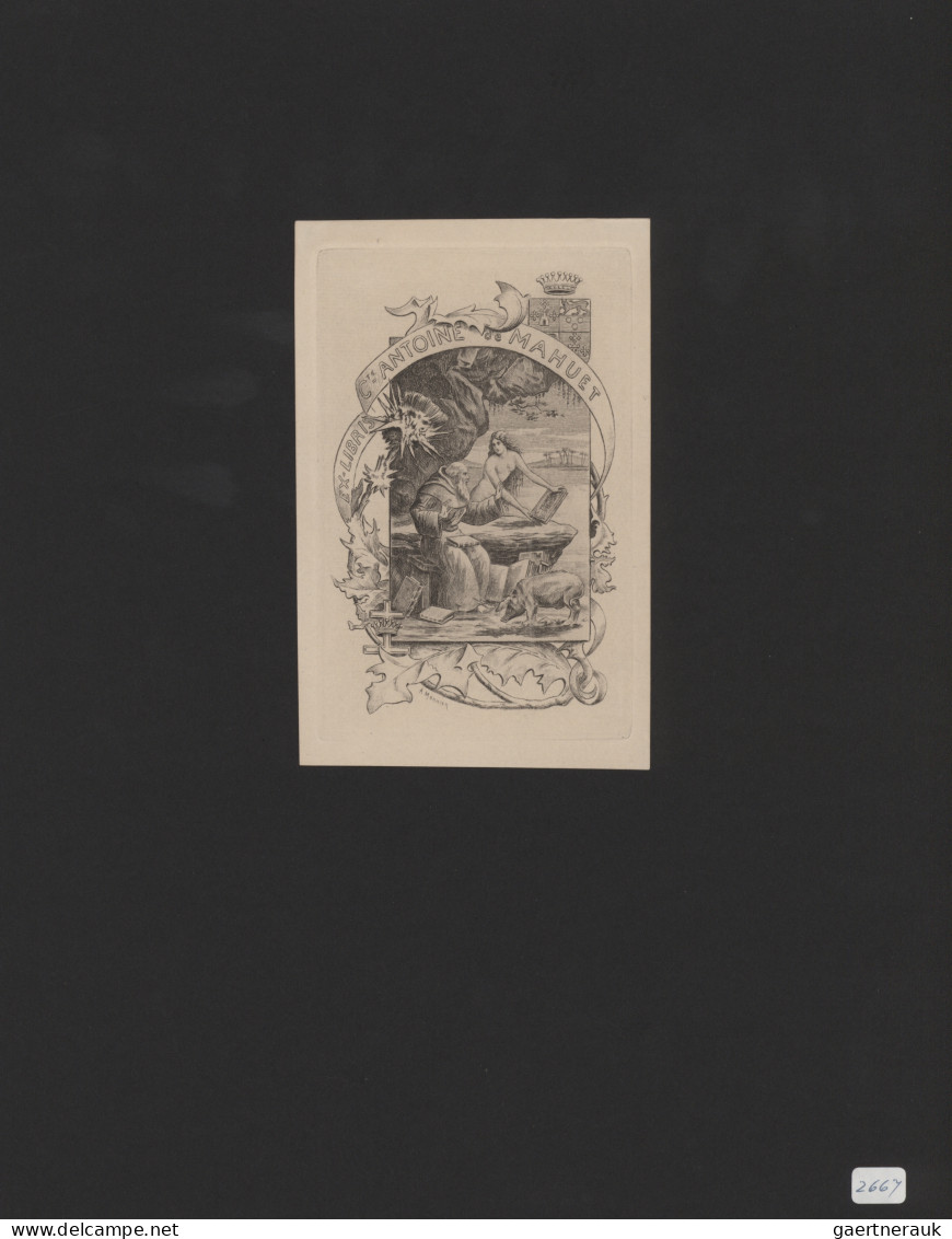 Varia (im Briefmarkenkatalog): 1850/1940 (?), Ex Libris, Vielseitige Sammlung Vo - Other & Unclassified