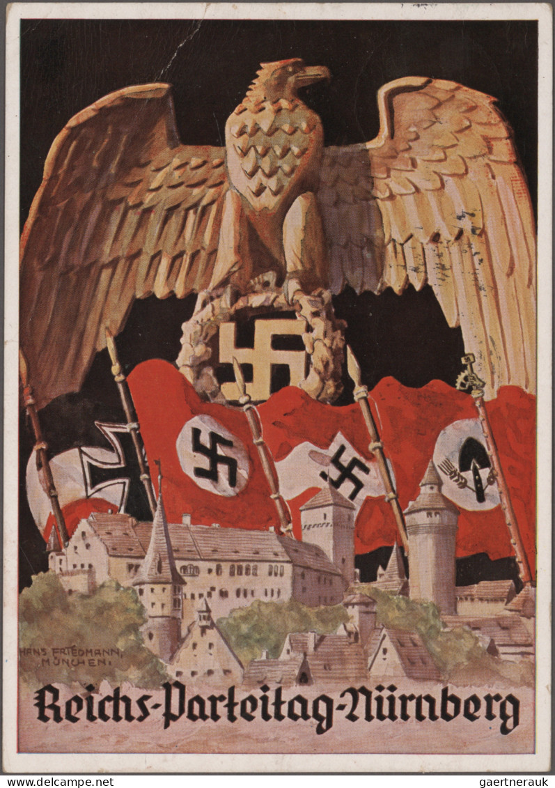 Ansichtskarten: Propaganda: 1933/1945, Propagandakarten, Ca. 100 Stück Einschlie - Partidos Politicos & Elecciones