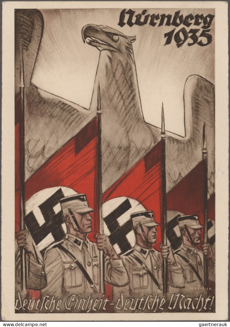 Ansichtskarten: Propaganda: 1933/1945, Propagandakarten, Ca. 100 Stück Einschlie - Partidos Politicos & Elecciones