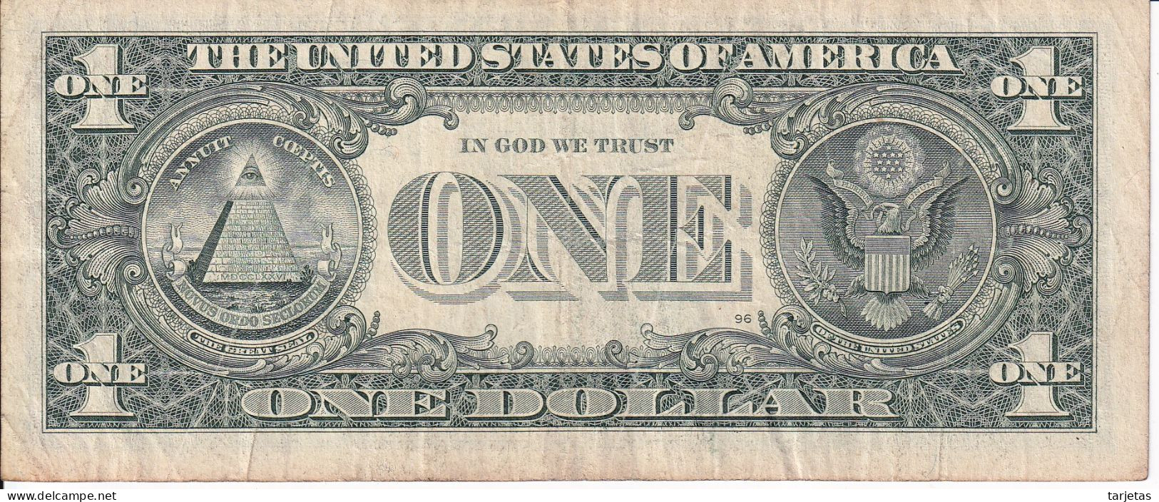 BILLETE DE ESTADOS UNIDOS DE 1 DOLLAR DEL AÑO 2013 LETRA J - KANSAS CITY  (BANK NOTE) - Federal Reserve (1928-...)