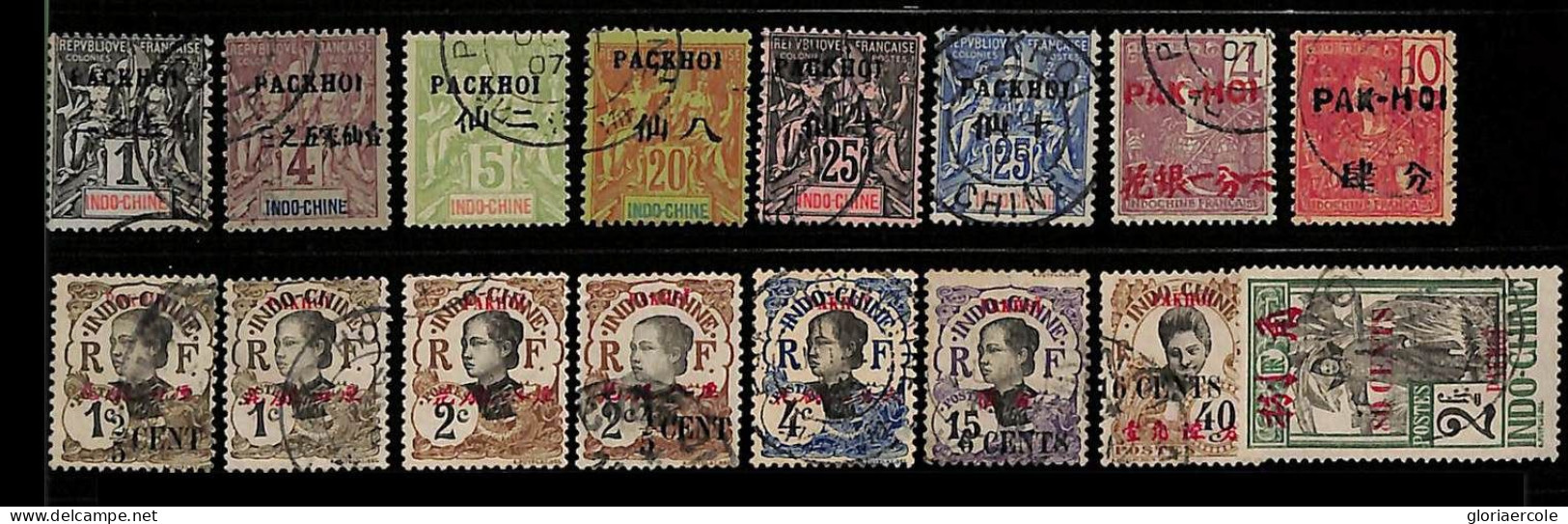 ZA0068b - French Colonies  PACKHOI Indochine - Lot 16 Of USED  STAMPS - Oblitérés