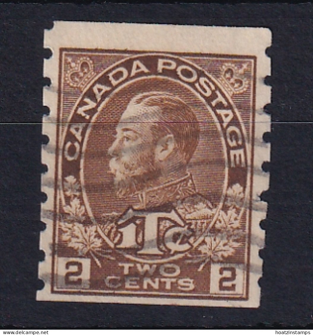 Canada: 1916   KGV '1Tc'  SG241   Coil   2c + 1c   Brown  [Die I] [Imperf X Perf: 8]  Used - Oblitérés