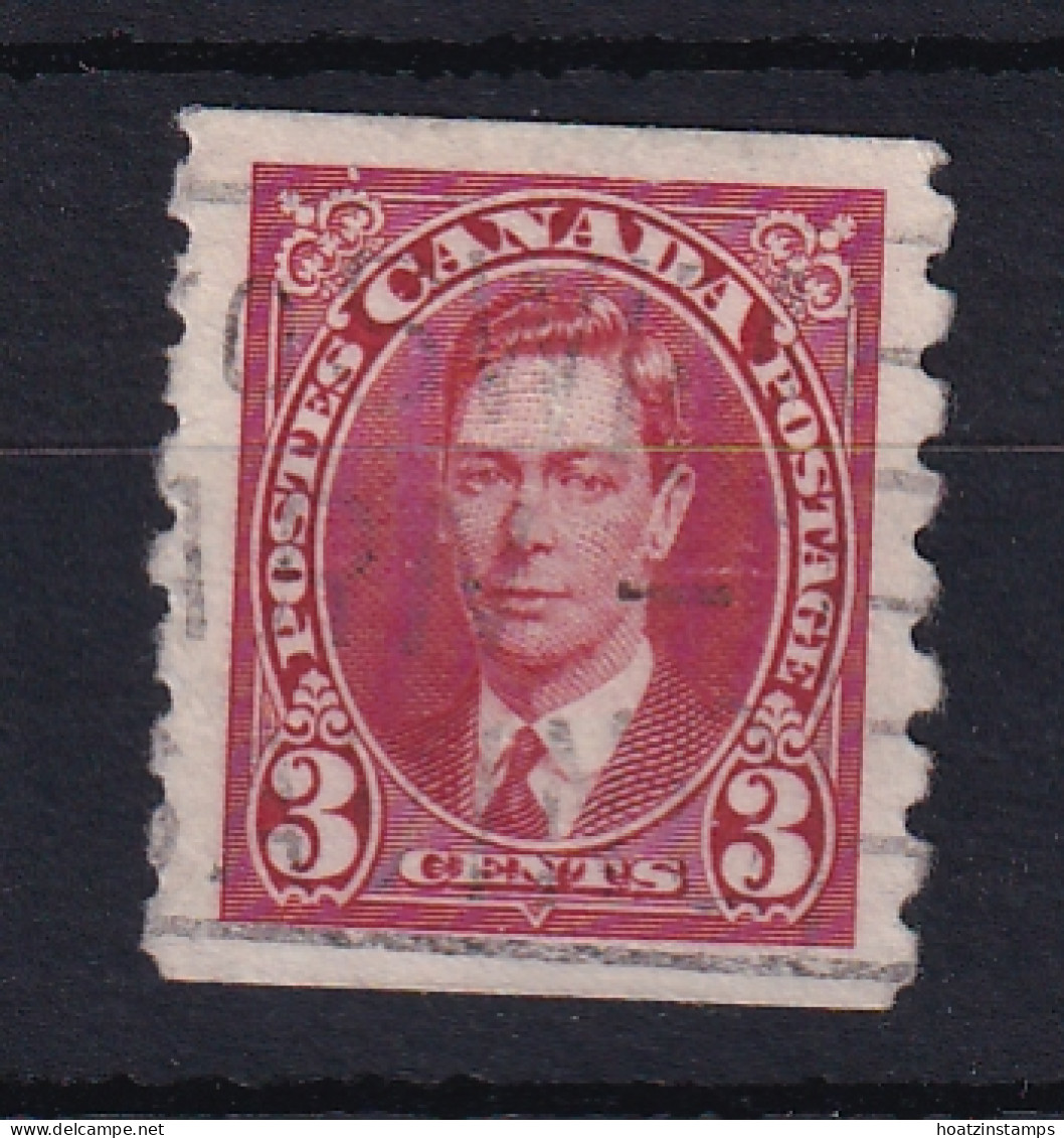 Canada: 1937/38   KGVI   SG370    3c   [Coil - Perf: Imperf X 8]   Used - Oblitérés