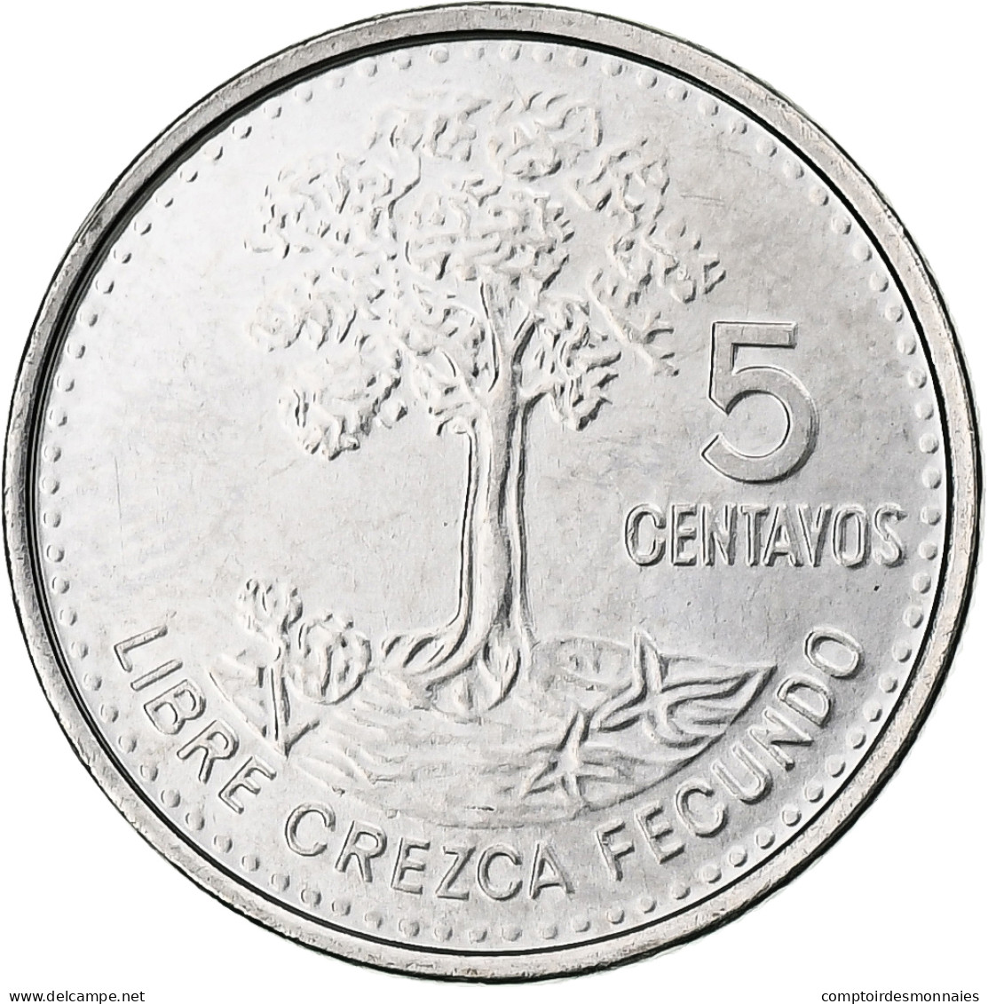 Guatemala, 5 Centavos, 2010, Cupro-nickel, SPL, KM:276.6 - Guatemala