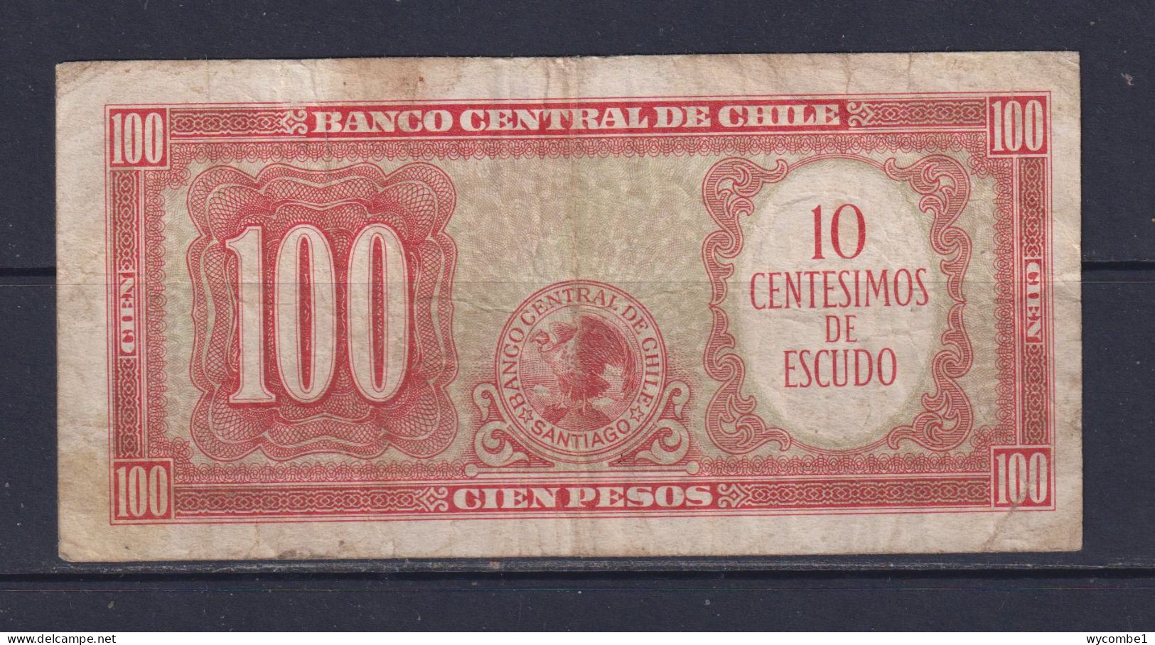 CHILE  - 1960 100 Pesos Circulated Banknote - Chile