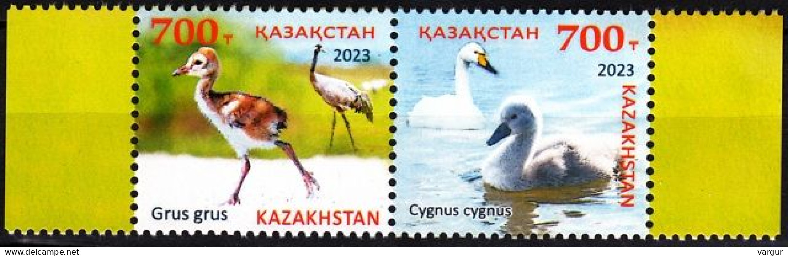 KAZAKHSTAN 2023 FAUNA Animals: Forest Birds And Chickens. Pair, MNH - Schwäne