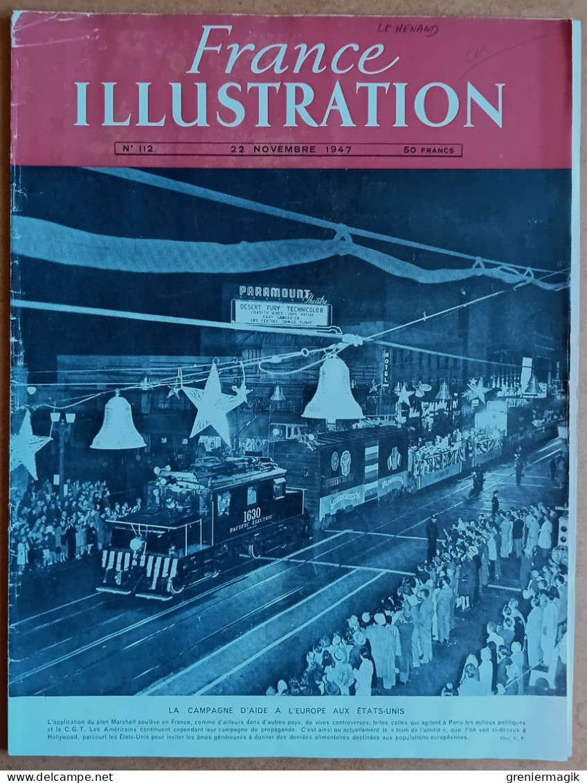 France Illustration N°112 22/11/1947 André Gide Prix Nobel/Bombardiers Géants/Emeute à Marseille/Canada Mackenzie King - Informaciones Generales