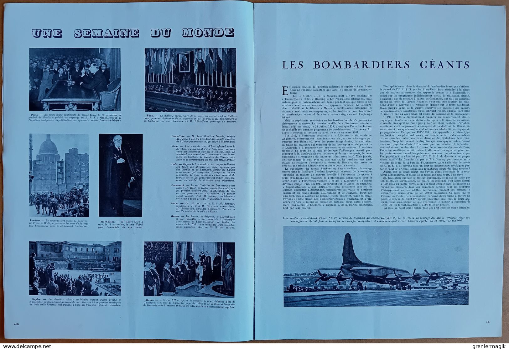 France Illustration N°112 22/11/1947 André Gide Prix Nobel/Bombardiers Géants/Emeute à Marseille/Canada Mackenzie King - Informations Générales