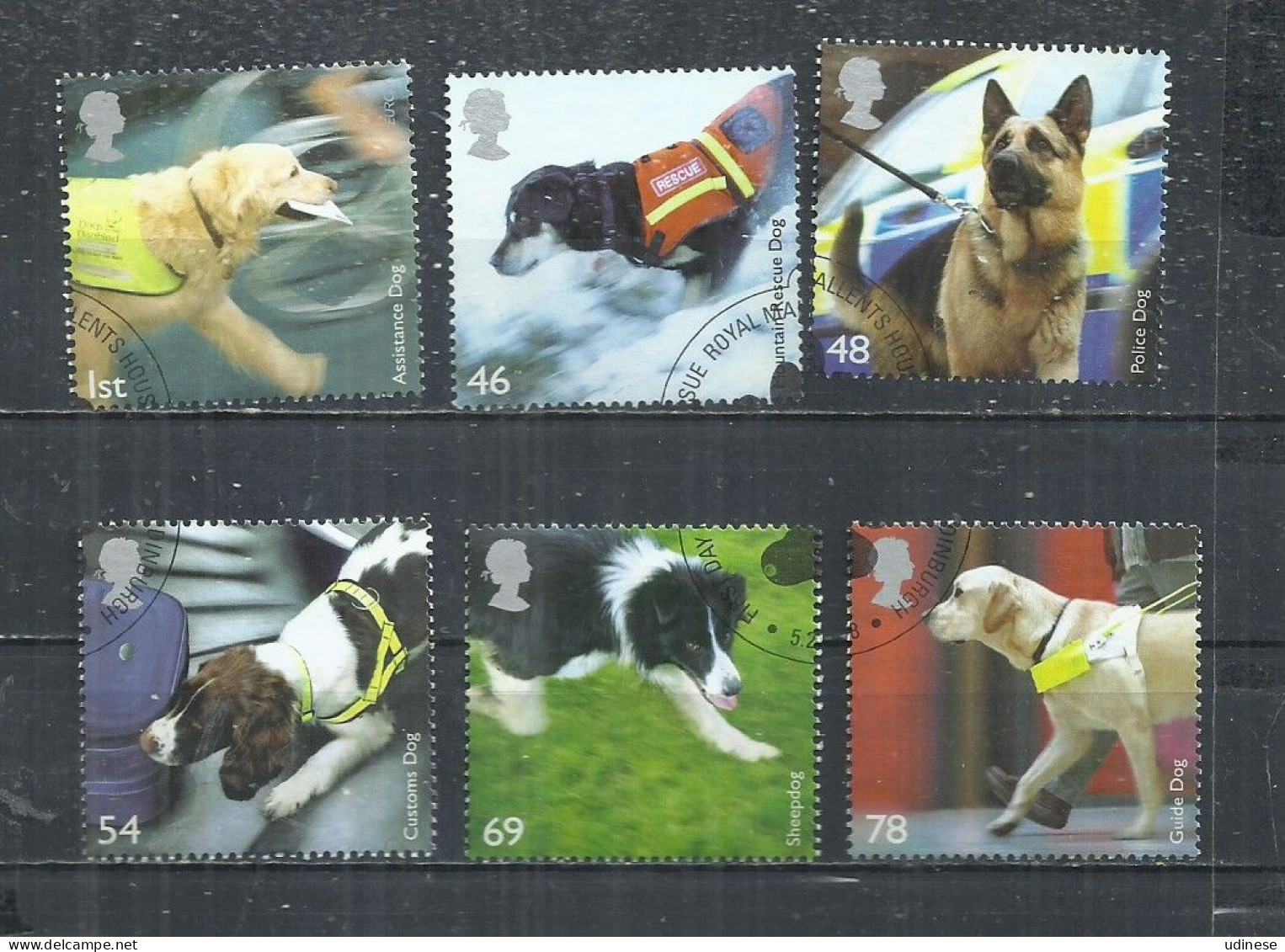 UNITED KINGDOM 2008 -  EUROPA -  WORKING DOGS - CPL. SET - USED OBLITERE GESTEMPELT USADO - 2005