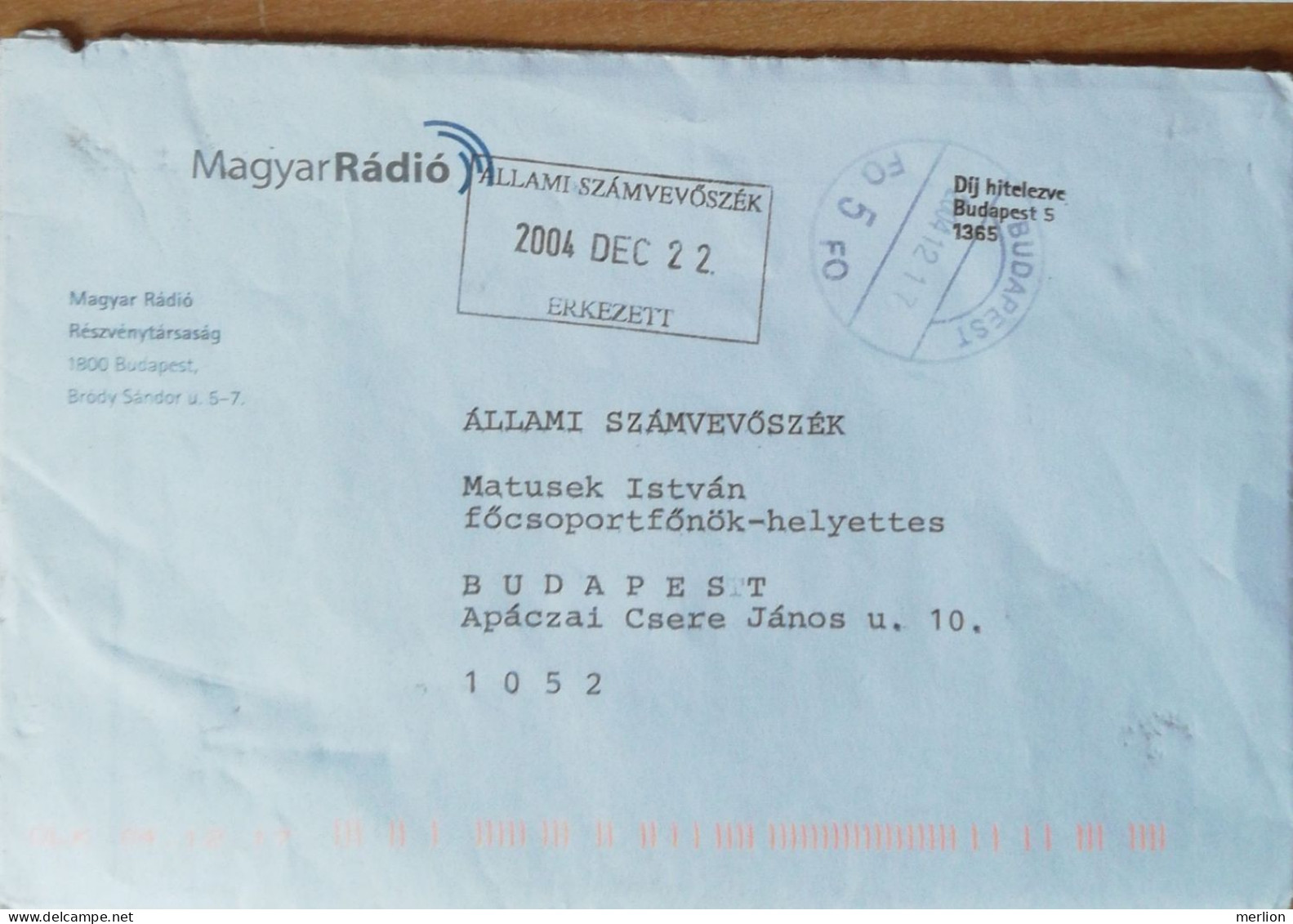 D200920  Hungary  Prepaid Cover - Magyar Rádió  -Radio -  Season Greetings   2004 - Briefe U. Dokumente