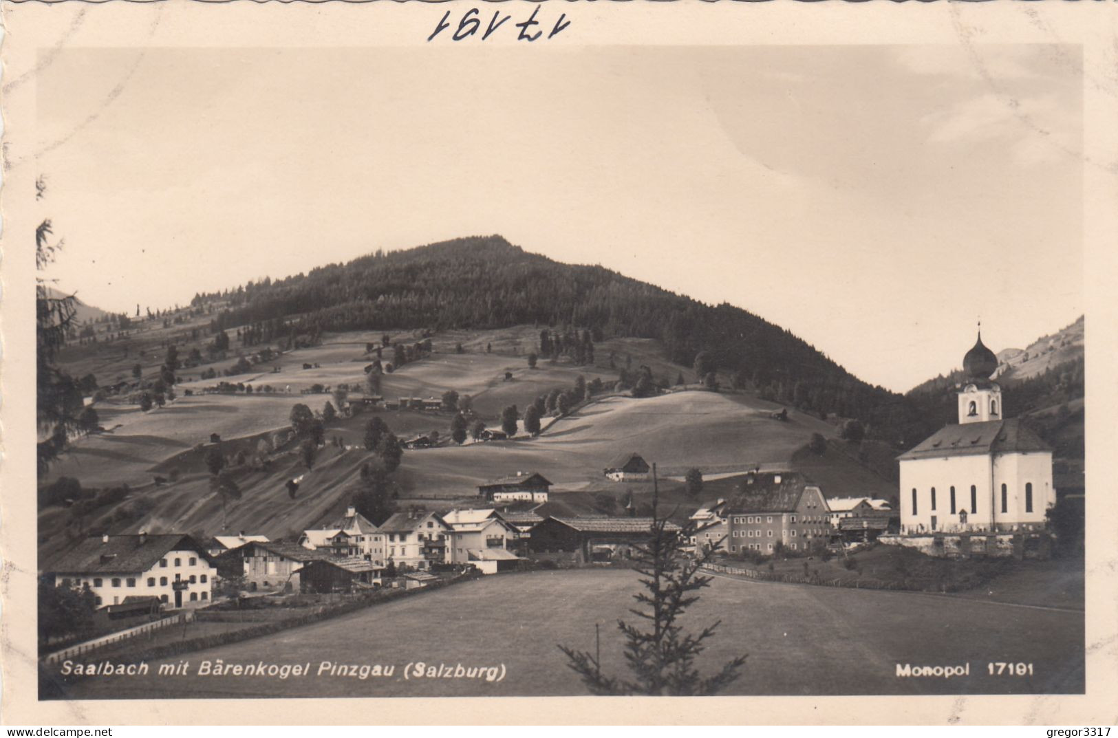 E3370) SAALBACH Mit Bärenkogel - Pinzgau - Salzburg - Häuser U. Kirche - DETAIL FOTO AK Alt !! - Saalbach