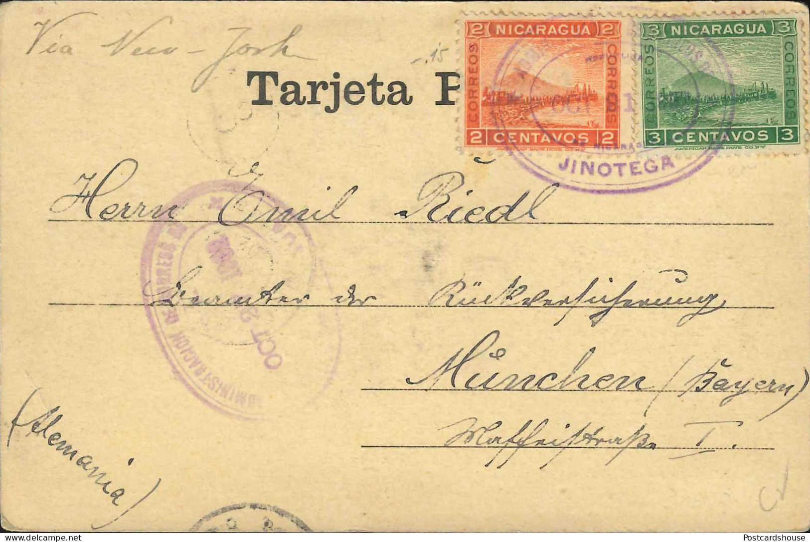 NICARAGUA MANAGUA 1902 ED ALBERT AUST PMK JINOTEGA - Nicaragua