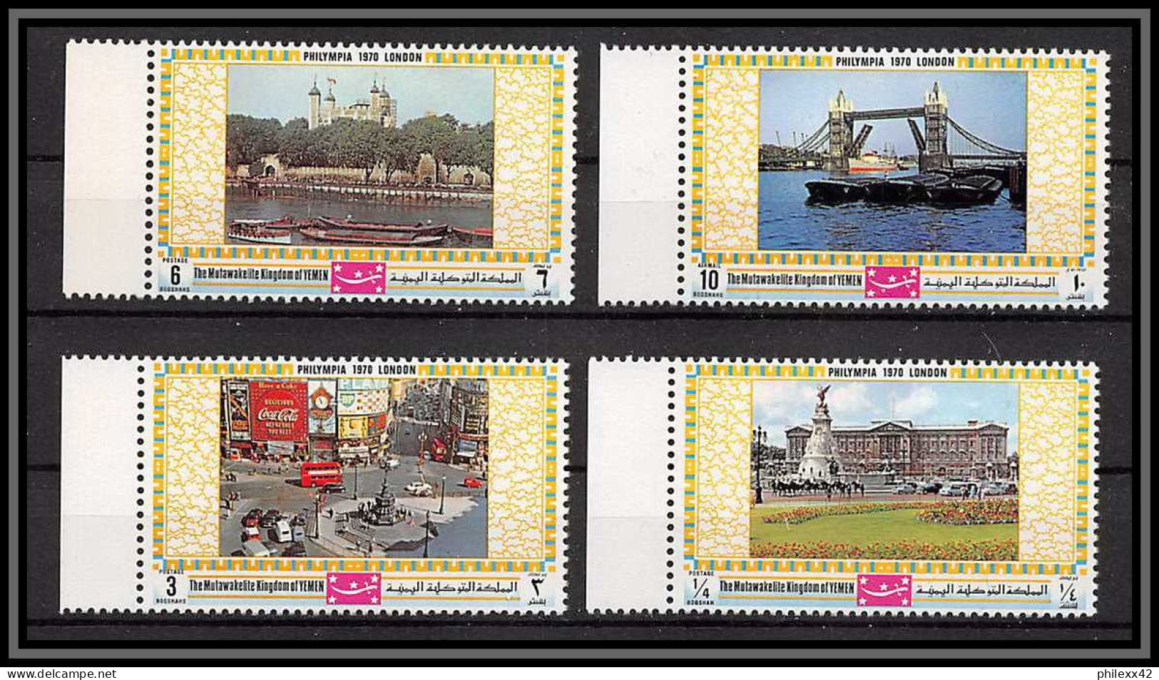 Yemen Royaume (kingdom) - 4154z N°1026/1035 A Bloc N°207 Philympia 70 London Picaddily 1970 Buckingham Londres ** Mnh - Yémen