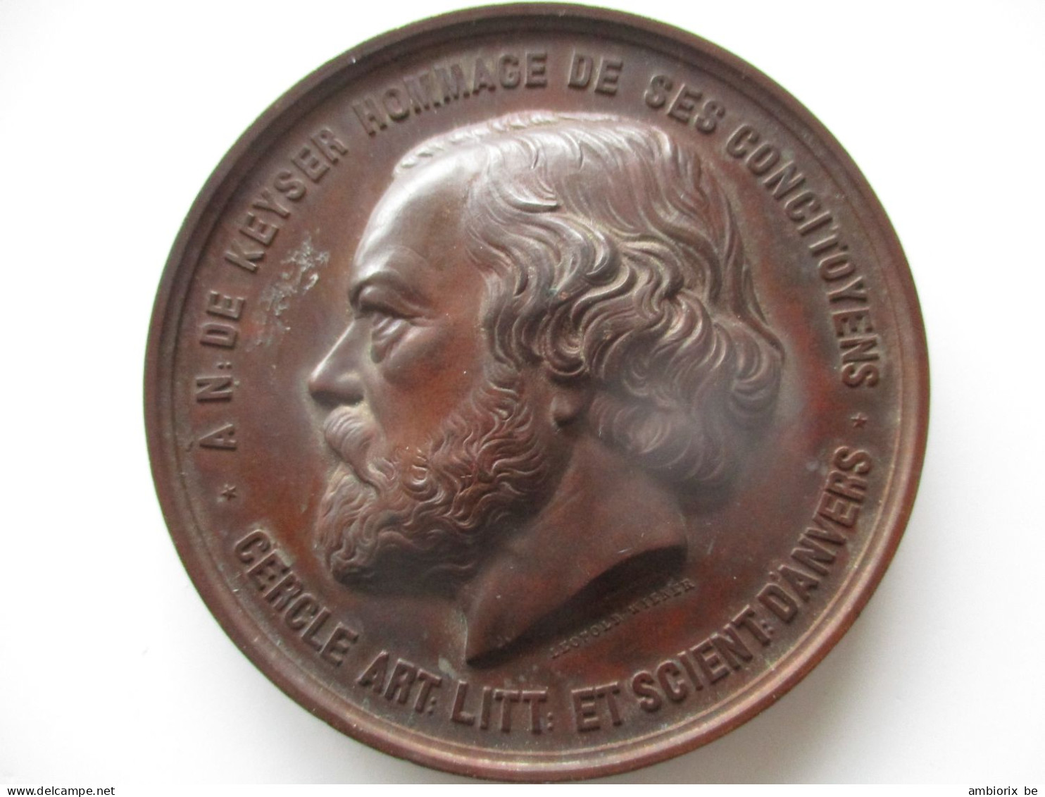 N De Keyser - Hommage De Ses Concitoyens - Cercle Art Litt Et Scient D'Anvers - 19 Août 1872 - Firma's