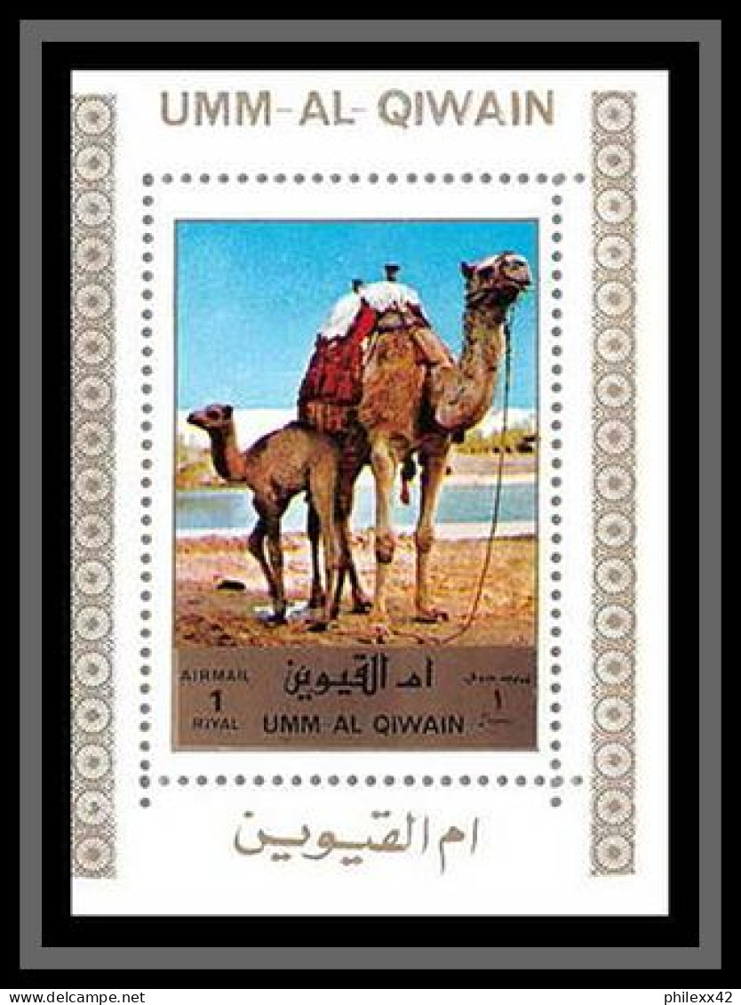 0022/ Umm Al Qiwain Deluxe Blocs ** MNH Michel N° 1687 / 1692 Arabian Landscapes Mosquée Mosque Tirage Blanc - Islam