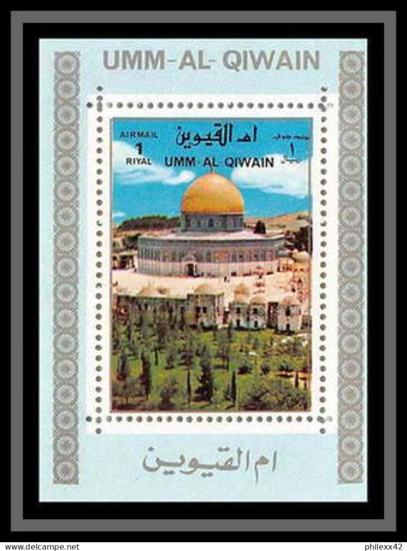 0023/ Umm Al Qiwain Deluxe Blocs ** MNH Michel N° 1687 / 1692 Arabian Landscapes Mosquée Mosque Tirage Bleu - Islam