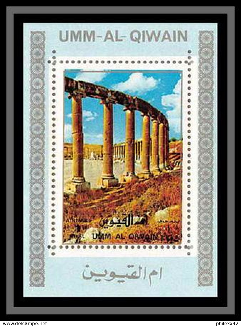 0023/ Umm Al Qiwain Deluxe Blocs ** MNH Michel N° 1687 / 1692 Arabian Landscapes Mosquée Mosque Tirage Bleu - Islam