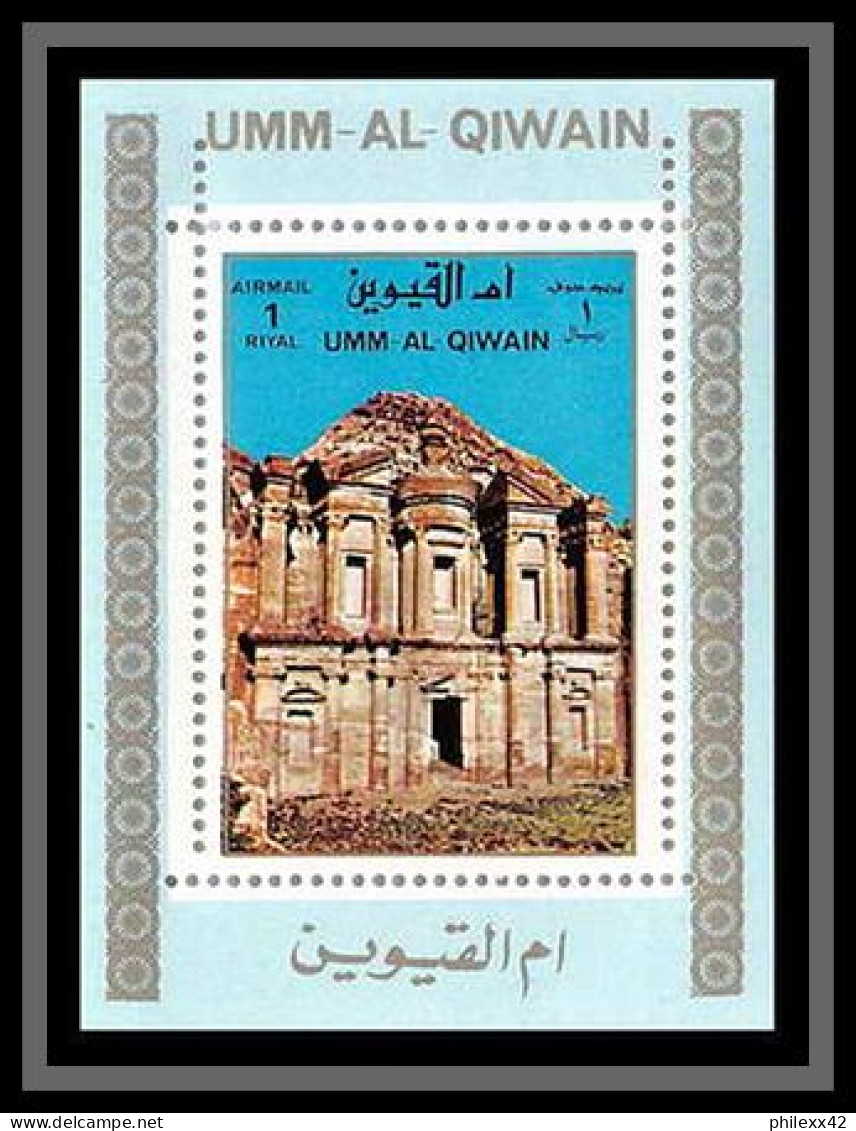 0023/ Umm Al Qiwain Deluxe Blocs ** MNH Michel N° 1687 / 1692 Arabian Landscapes Mosquée Mosque Tirage Bleu - Islam