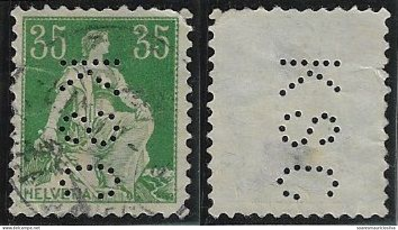 Switzerland 1894/1923 Stamp Perfin KSC By Koenigsberger Schimmelburg & Co + Abraham Brauchbar & Co From Zurich Lochung - Gezähnt (perforiert)