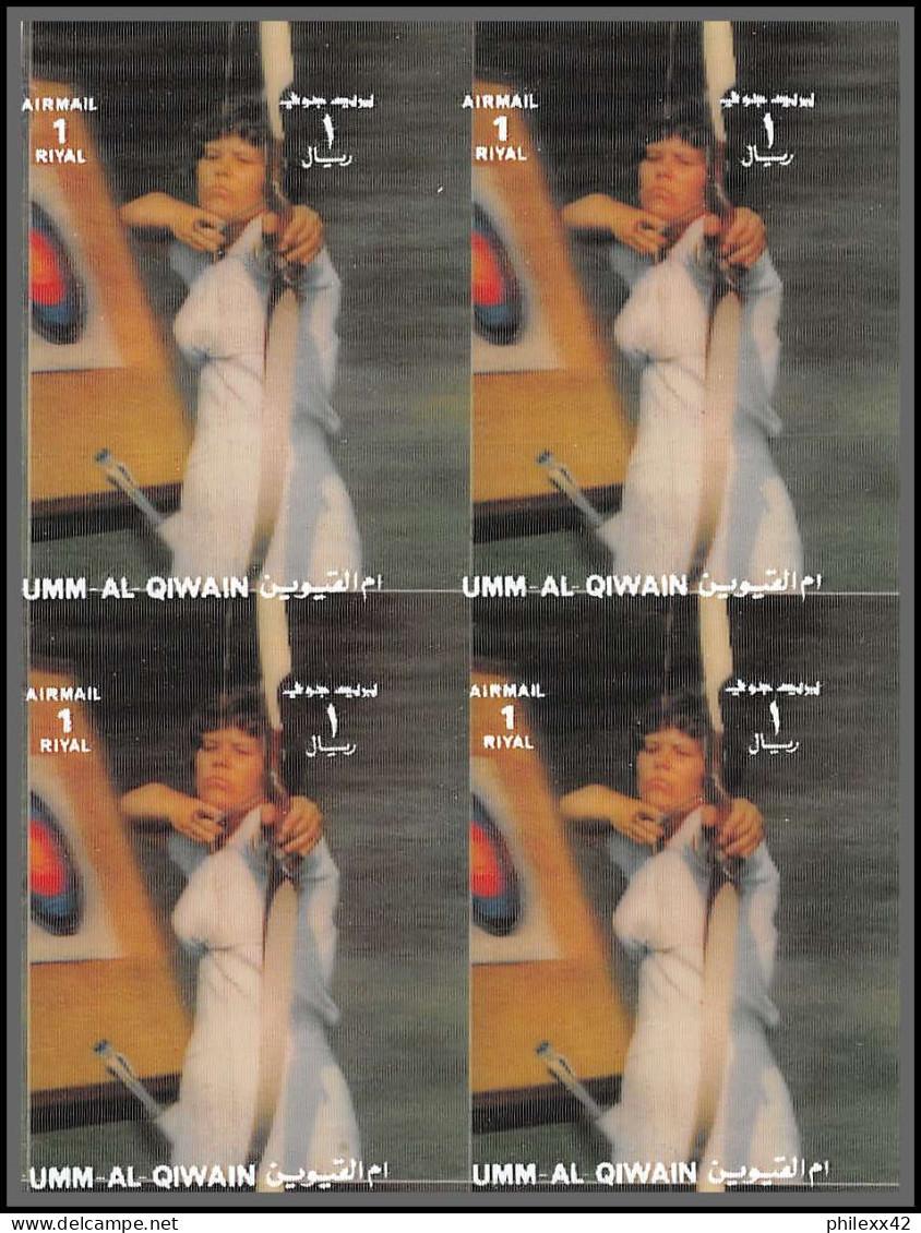 0425/ Umm Al Qiwain ** MNH N°1662 Sport Tir Arc Archery 1972 3d PLASTIC BLOC 4 Jeux Olympiques Olympic Games 1972 - Archery