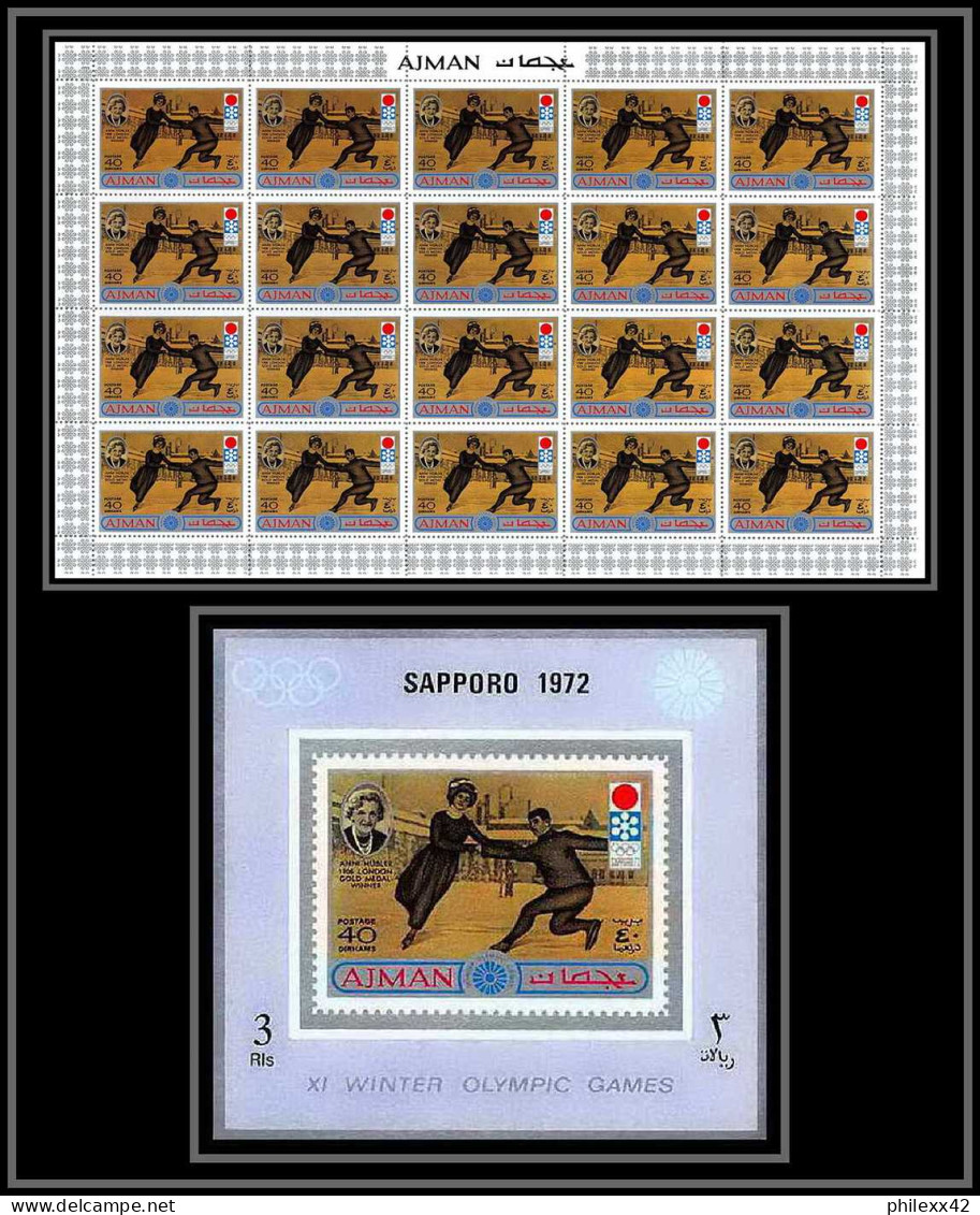 Ajman - 2616ac N°763 A London 1908 Jeux Olympiques Olympic Games ** MNH Feuille + Deluxe Sheet Anna Hübler Skating - Summer 1908: London
