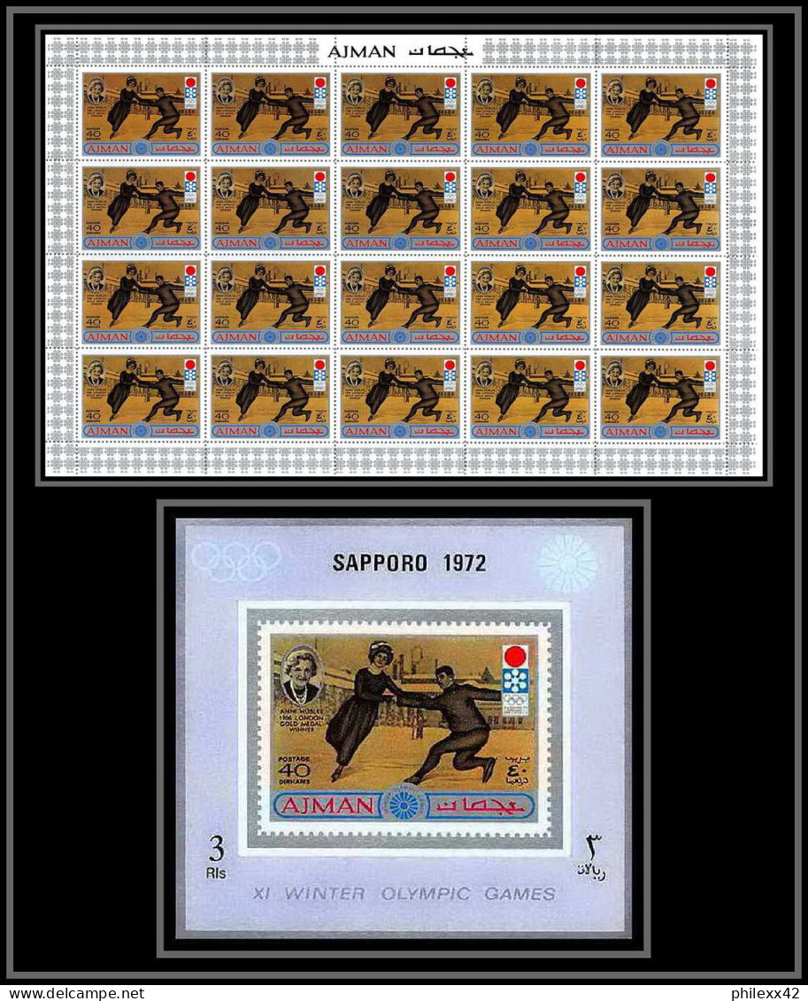 Ajman - 2616ac N°763 A London 1908 Jeux Olympiques Olympic Games ** MNH Feuille + Deluxe Sheet Anna Hübler Skating - Sommer 1908: London