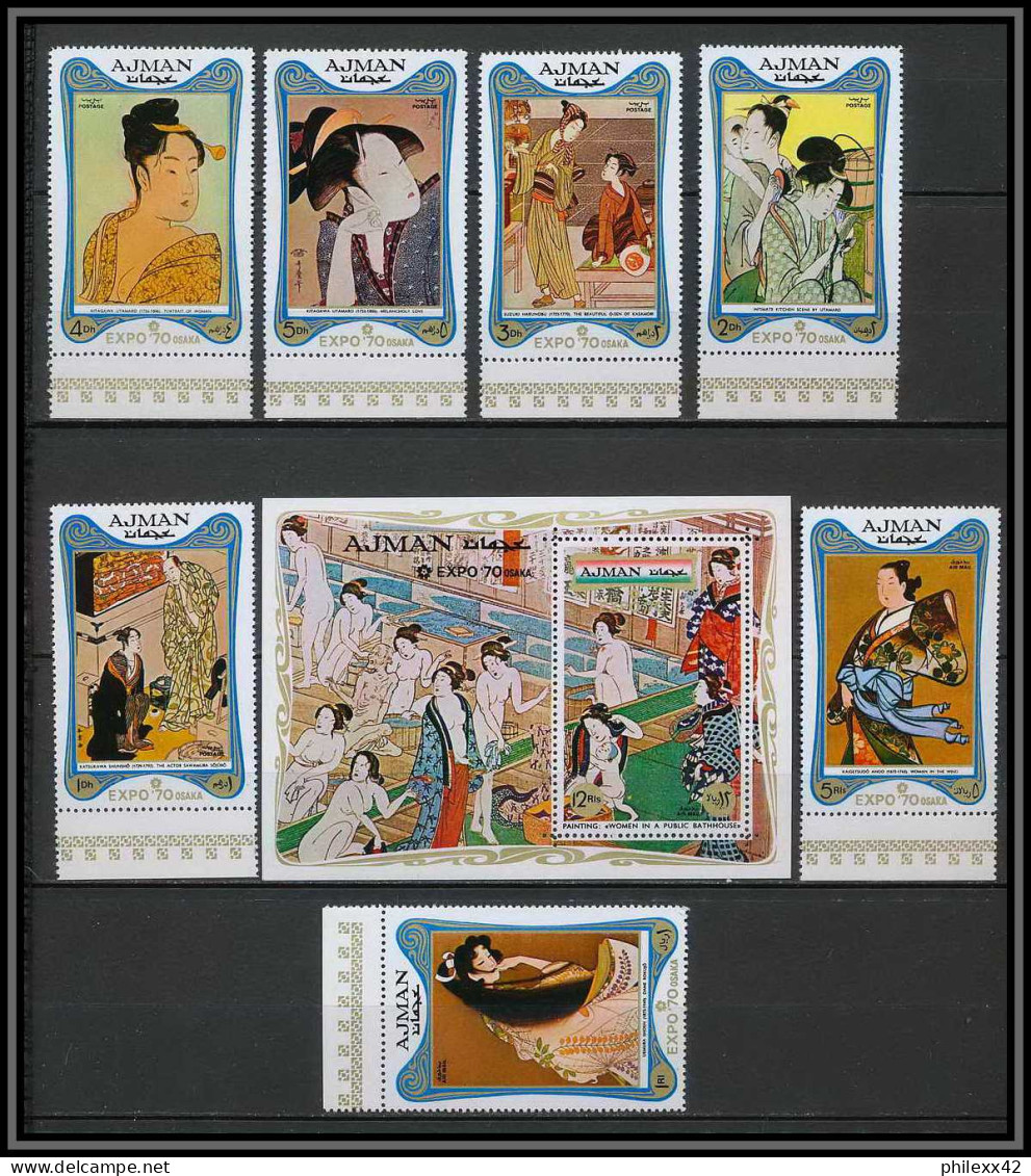 Ajman - 2716/ N° 532/540 + Bloc 190 A Expo 70 Japon Japan Exposition Universelle Osake 1970 ** MNH 7 VALEURS - 1970 – Osaka (Japón)