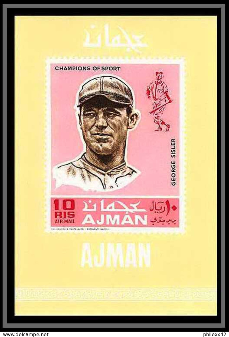 Ajman - 2738b/ N° 388/393 A/B Champions Of Sport Famous Athletes Baseball Sport Deluxe Imperf Perf Perfect Set - Baseball